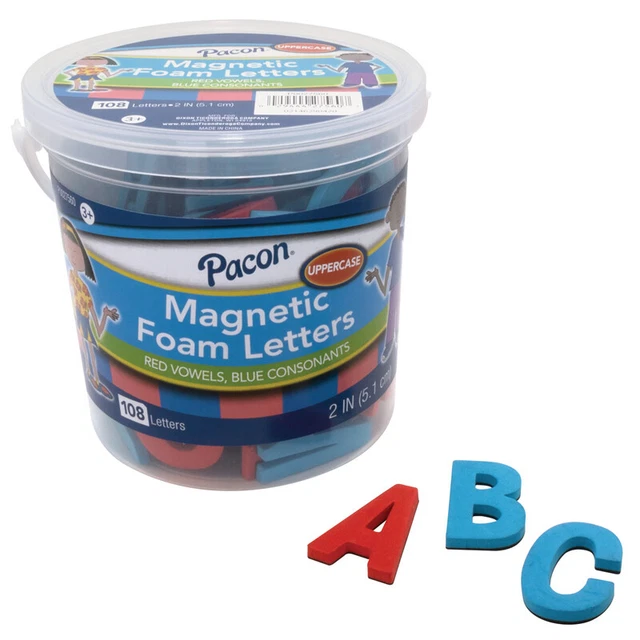 FOAM LETTERS, Uppercase, Red Vowels & Blue Consonants, 2", 108