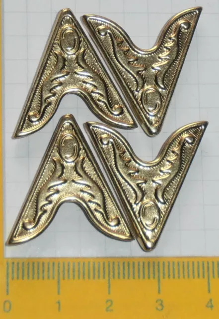 4 X Kragenclip Kragenecken Für Western Cowboy Hemd Dreieck Metal Deko Gold Neu