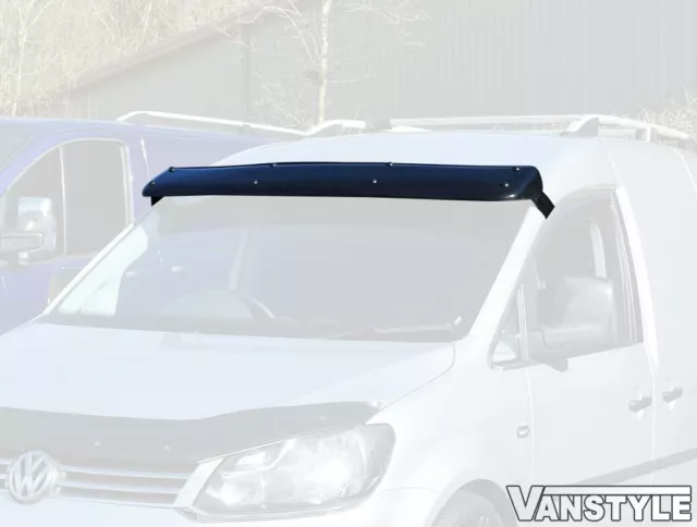 Fits Vw Caddy & Maxi 04-15 Black Acrylic Solid Sunvisor Sun Visor Wind Deflector 3