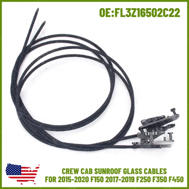 1 Pair Crew Cab Sunroof Glass Cables For 2015-2020 F150 2017-2019 F250 F350 F450