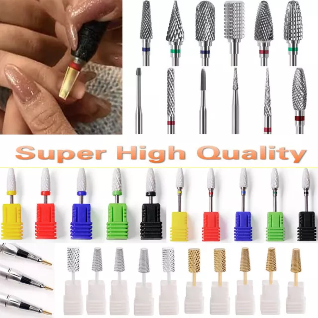 Nail Art Electric Ceramic Drill Bits File 3/32" Head Carbide Manicure Pedicure