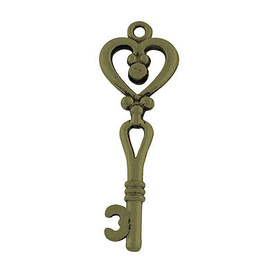 Bronze Key Charms Steampunk Heart Skeleton Keys Pendants Wholesale 25/50/100