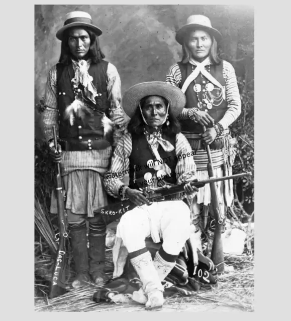 1909 White Mountain Apache PHOTO Indians Native American Army Scouts Rifles