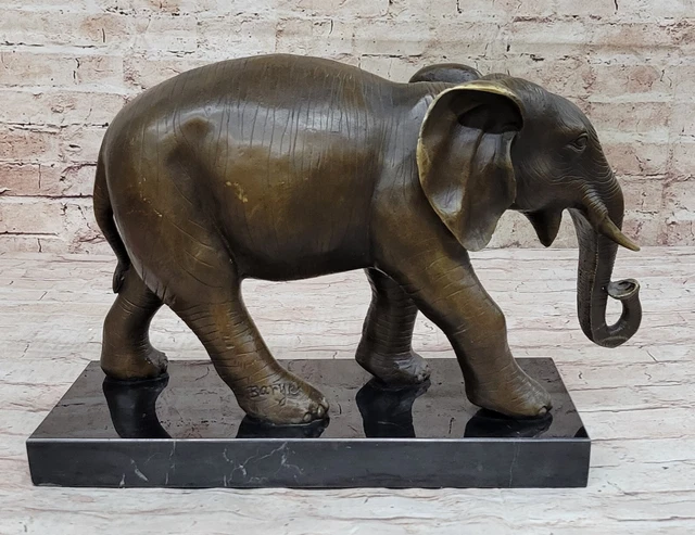 Elefante Estatua Captivating Símbolo de Prosperidad Y Bueno Luck IN Bronce Barye