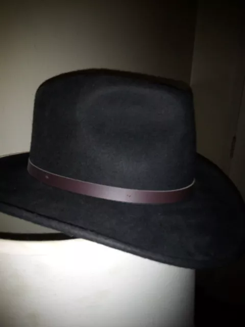 DORFMAN PACIFIC BLACK Western Wool Felt Cowboy Hat Size Medium $30.00 ...
