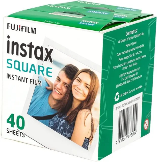 Fuji Instax Square Film 40 Pack | White | Free Shipping New