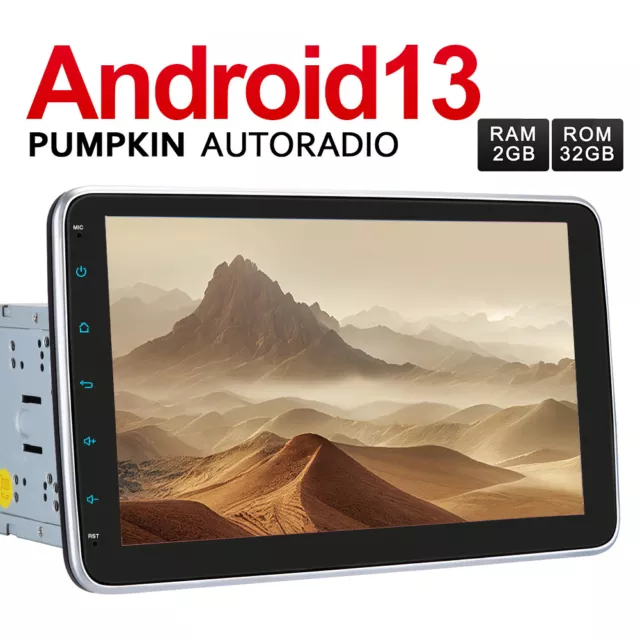 Pumpkin 10.1" Doppel DIN Android 13 Autoradio GPS Navi DAB WiFi Touchscreen OBD2