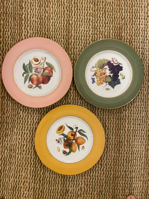 Godinger Email de Limoges set of 3 Fruit Plates