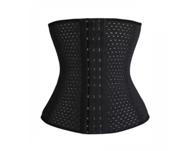 WOMENS UNDERBUST CORSET WAIST TRAINER Black or Beige BODY SHAPER CONTROL CINCHER 2