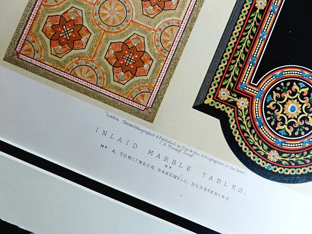 Pietra dura Inlaid Marble Table Micro Mosaic Work Victorian Antique Print 1862 8