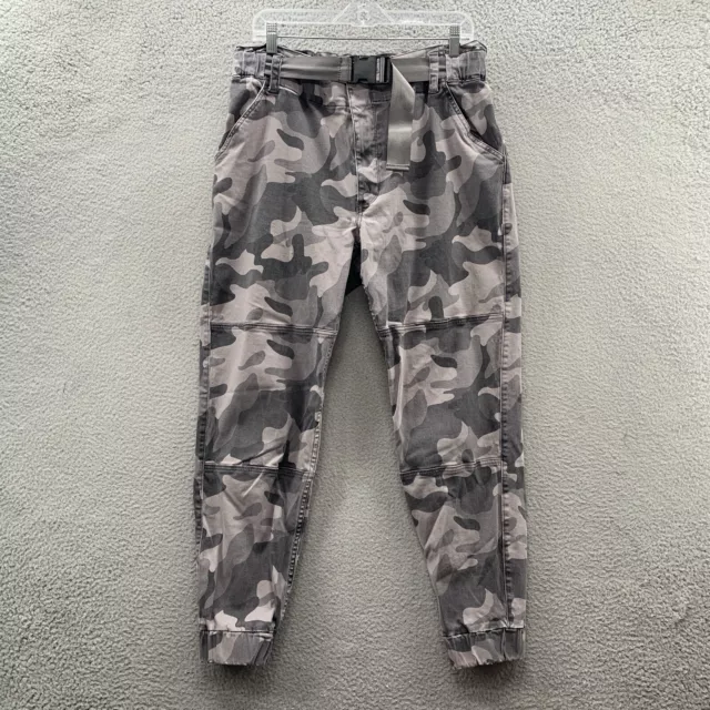 Hollister Ultra High Rise Camo Baggy Cargo Jogger Pants Belted Slouchy Fit SzXL