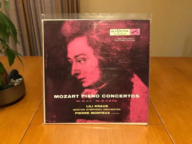 Lili Kraus / Pierre Monteux Mozart Piano Concertos No 12 & 18 Rca Victor 1783