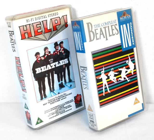 THE BEATLES VHS Video Cassette Tapes x 2, Help & The Compleat Beatles