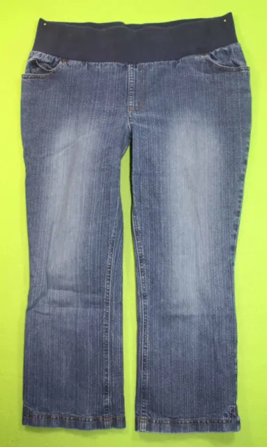 Liz Lange Maternity Capris sz 8 Womens Blue Jeans Denim Pants Stretch FX27