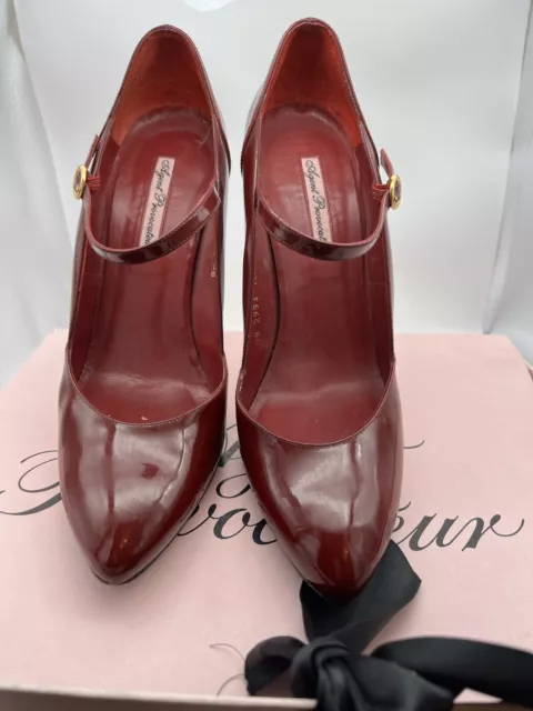 AGENT PROVOCATEUR RED/BURGUNDY Patent Leather Mary Jane’s Court Shoes ...
