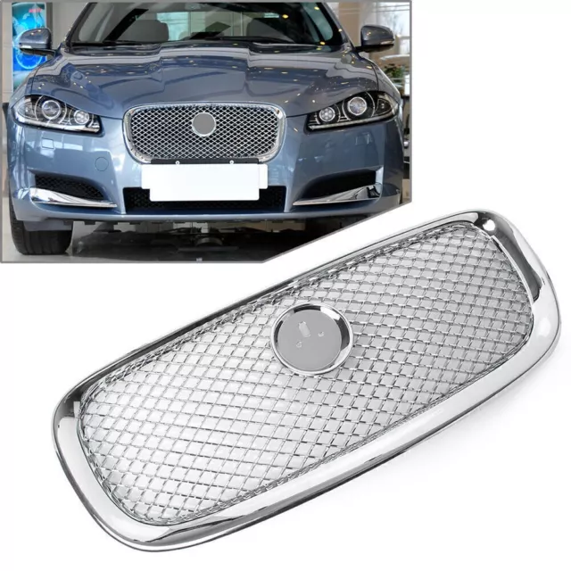 Chrom Oberer Kühlergrill Frontgrill Grill für Jaguar XF XFR 2012 2013 2014 2015 2