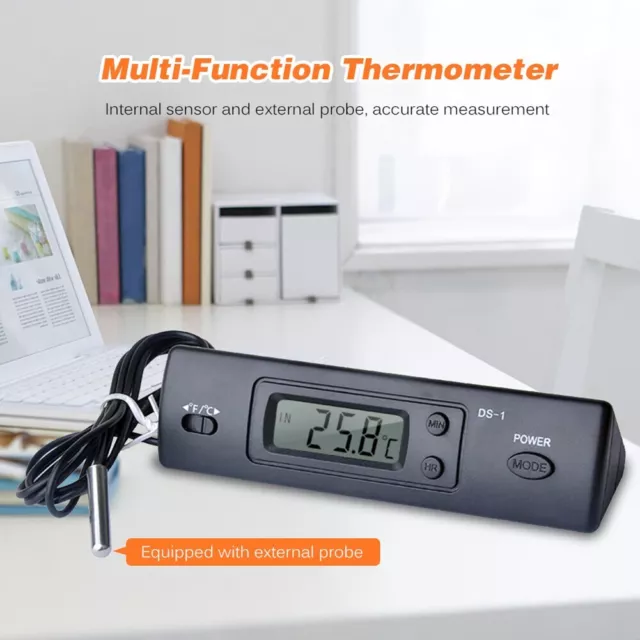 Car Thermometer LCD Screen Digital Clock Multi-Function Time Temperature Display