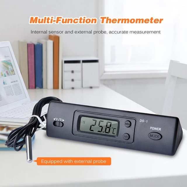 Car Thermometer LCD Screen Digital Clock Multi-Function Time Temperature Display