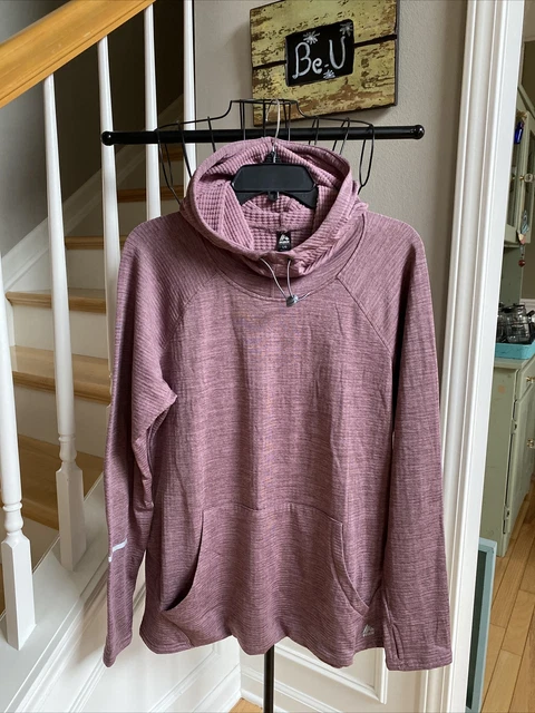 Reebok Rbx Purpled Hoodie Reflective Front Pocket Sz L Great!
