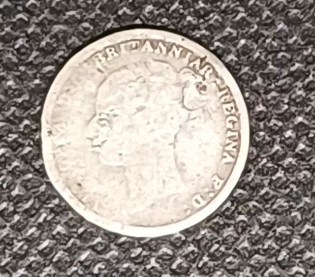 1883 Queen Victoria .925 Silver Threepence 3d