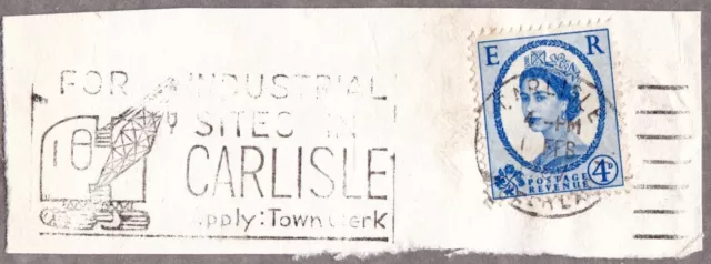 Gb 1967 Qe Ii Slogan Cancel On Piece For Industrial Sites In Carlisle