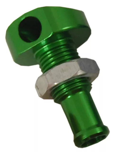 Blowsion Billet Thru-Hull Water Fitting Green 3/8" 90 Deg. | 04-03-004