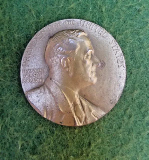 Vintage 1938 USA President Franklin Roosevelt FDR Philadelphia Mint Token Medal