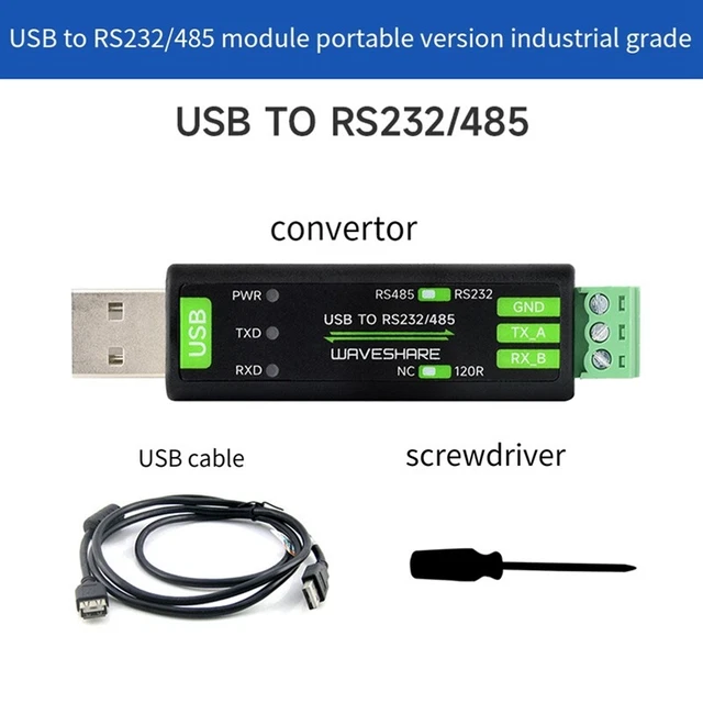 Convertitore Seriale USB To RS232/485 Con Chip FT232RNL – Adattatore Robusto Con Protezione, Compatibile Multi-OS - copertina