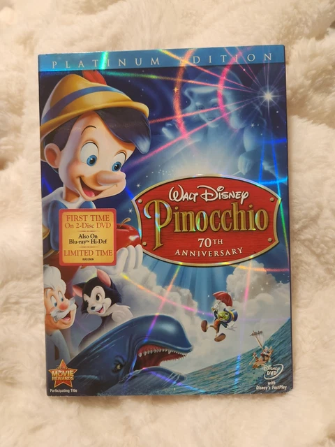 Disney Pinocchio DVD,2 Disc Set 70th Anniversary Platinum Edition AMAZING Sealed