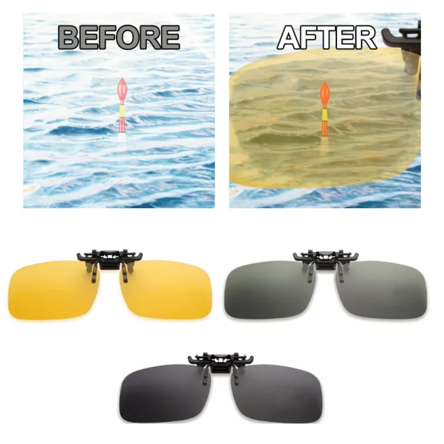 Polarized Clip On Flip Up Glasses Over Prescription - Driving Fishing Sunglasses 2