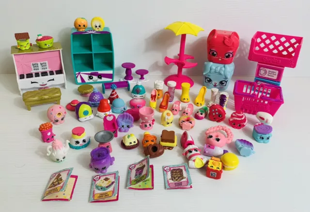 SHOPKINS MIXED BULK Lot - 100 Shopkins Plus 8 Bags & 107 Cards