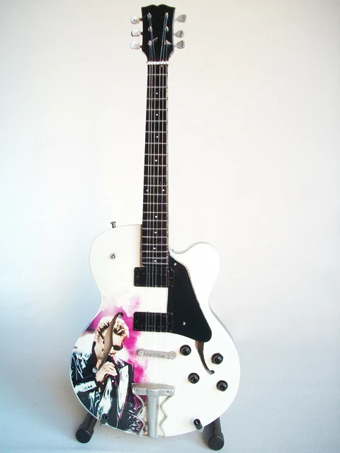 Guitare miniature style Ibanez blanche Johnny Hallyday 5