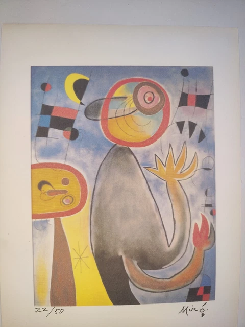COA Joan Miro Original Vintage Print  Exibition Poster Signed  Litograph