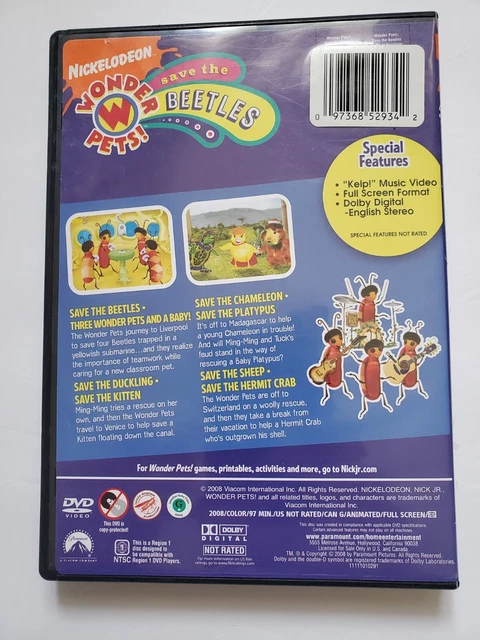 WONDER PETS SAVE The Beetles DVD Chamaeleon Duckling Kitten Platypus