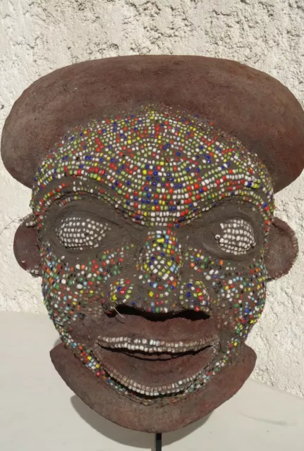 BAMOUN Beaded Helmet Mask Cameroon African Art