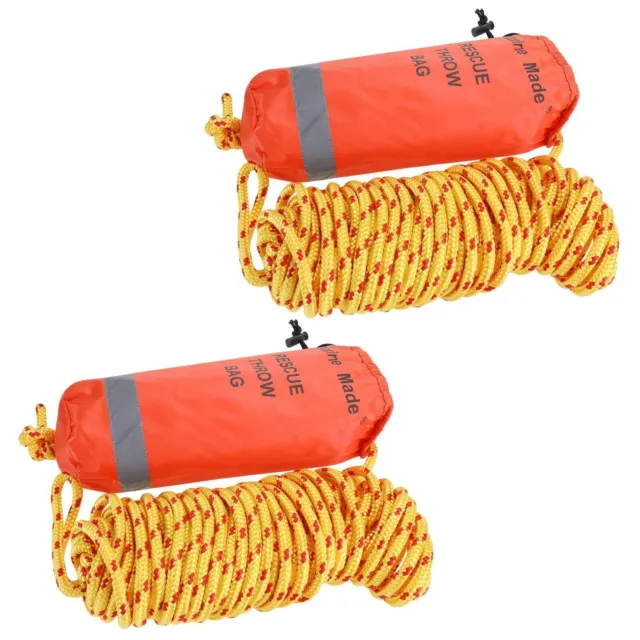 2pcs Rescue Throw Rope Bag with Braided Floating Polypropylene Line 5/16'' 50 FT