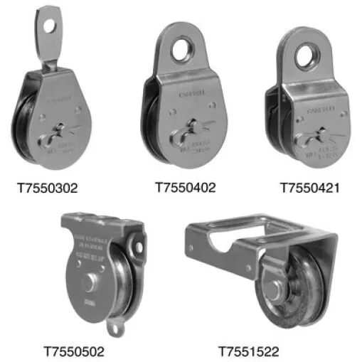 Campbell Chain Double Sheave Rigid Eye Pulley 1-1/2" Sheave Dia. 400 Lb Steel