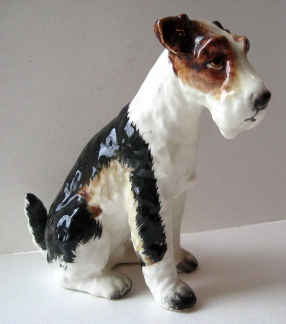 VINTAGE Ceramic FOX TERRIER Dog Figurine NAPCO M1758