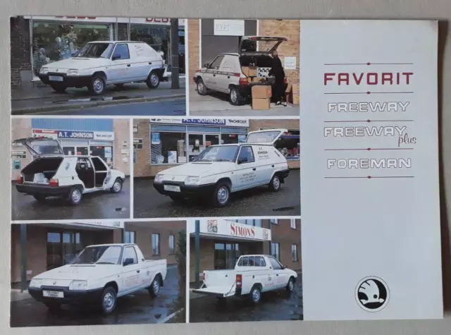 Skoda Favorit Freeway Van & Foreman Pick-Up Brochure c.1991