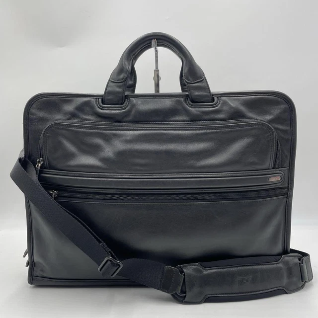 TUMI BUSINESS BAG, BRIEFCASE, SHOULDER BAG 2WAY LEATHER BLACK MEN'S 32×43×8cm