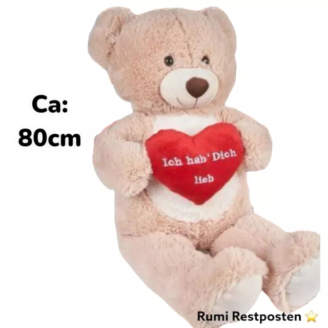 Teddybär heunec XL ca. 80 cm groß - Stofftier Plüschtier Kuscheltier Plüschbär