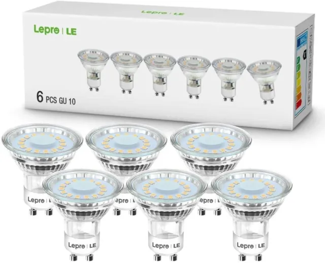 LE GU10 LED Glühbirnen [6 Stück] 50 W GU10 Halogen Glühbirne gleichwertig, 4 W 350lm 2700K