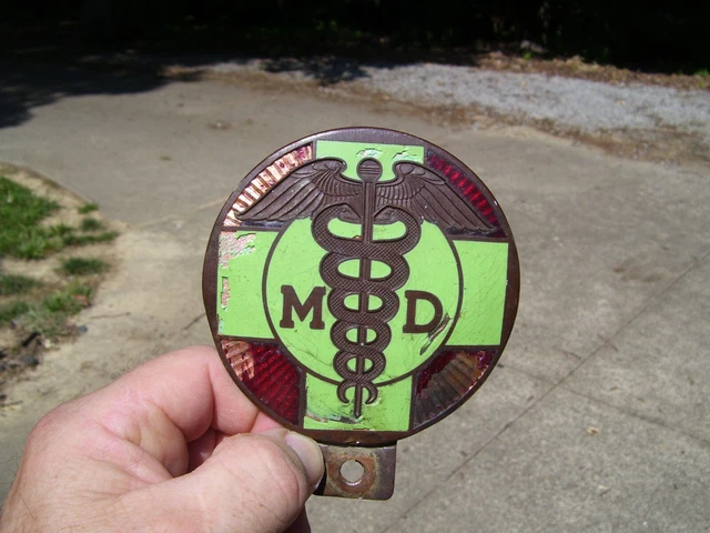 1940s Antique MD DOCTOR License plate Topper Vintage Chevy Ford Hot rat Rod 49