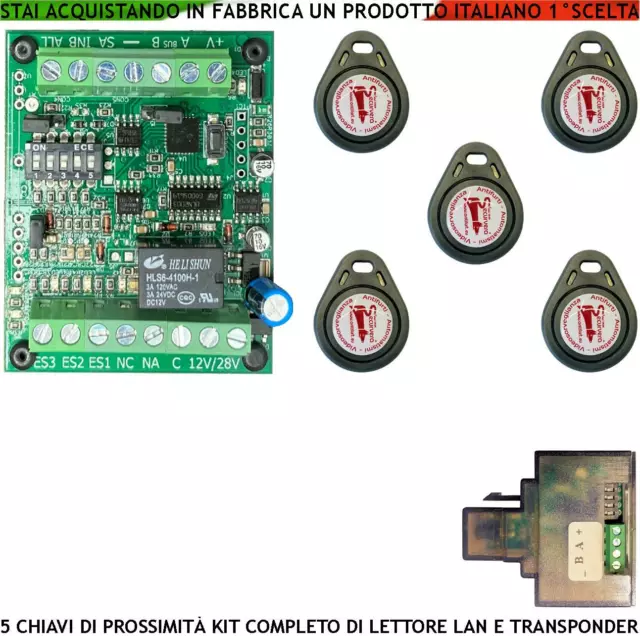 Chiave Di Prossimità Elettronica Sicurezza Kit 5 Ck Antifurto Automatismi 12 Vcc