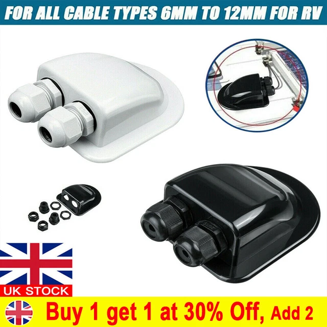 Carbest White Double Roof Bushing With Cable Gland – For Camper Vans & RVs
