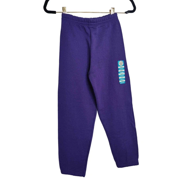Vintage Fruit of the Loom Casual Wear Kids Sweat Pants Purple Jogger USA M(8-10)