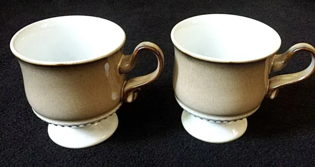 Denby Seville  Brown Cream  Footed Cups x2 c1975-87 (3 avail)