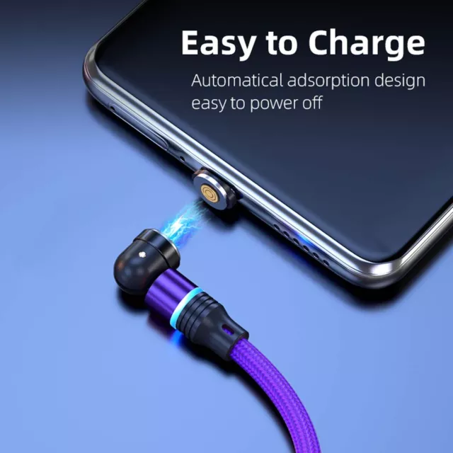 3A Magnetic Fast Charging Cable Charger Data Transfer Cord For Micro USB Type-C 3
