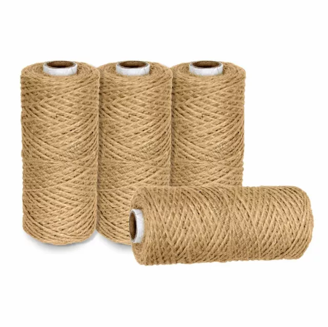 10m-1000m 2 Ply Natural Brown Soft Jute Twine Sisal String Rustic Cord Shabby