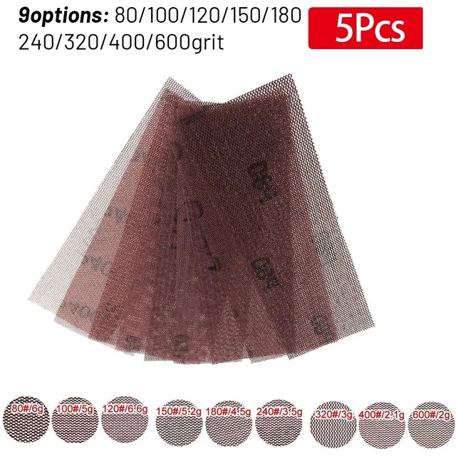 Disco de lijado de malla de papel de lija sin polvo 320# 180# 198x75mm 240# acabado